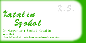 katalin szokol business card